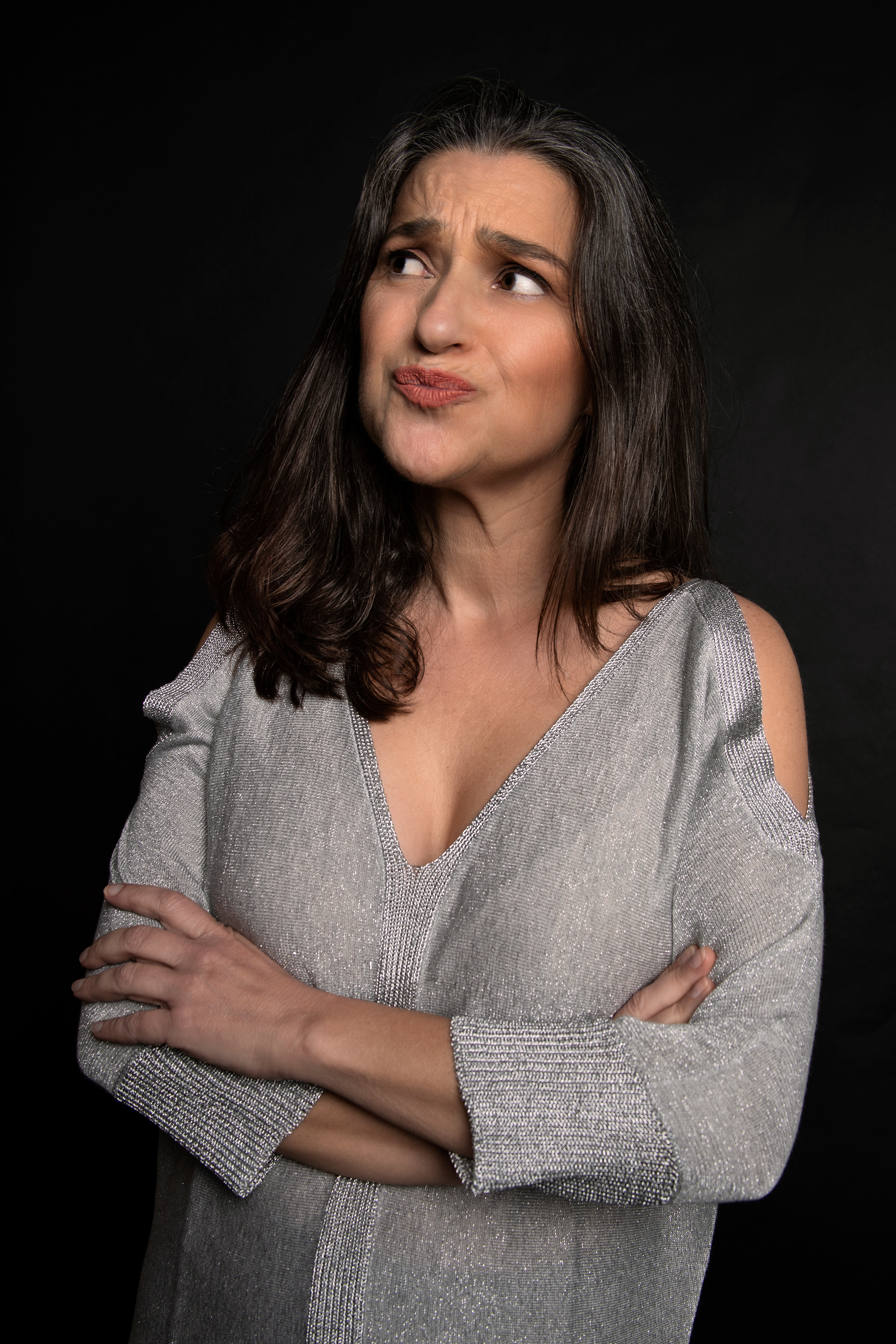 Spanish actress Alicia Judith Sanches - Studio shoot - funny faces