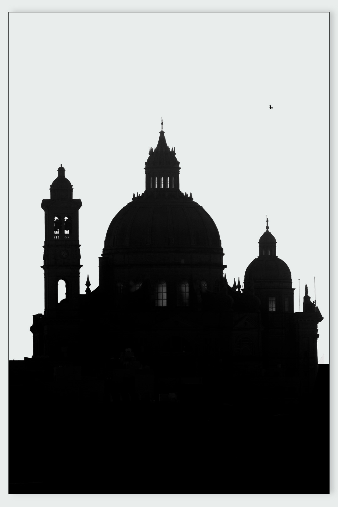 Silhouette of Xewkija church, Gozo, Malta