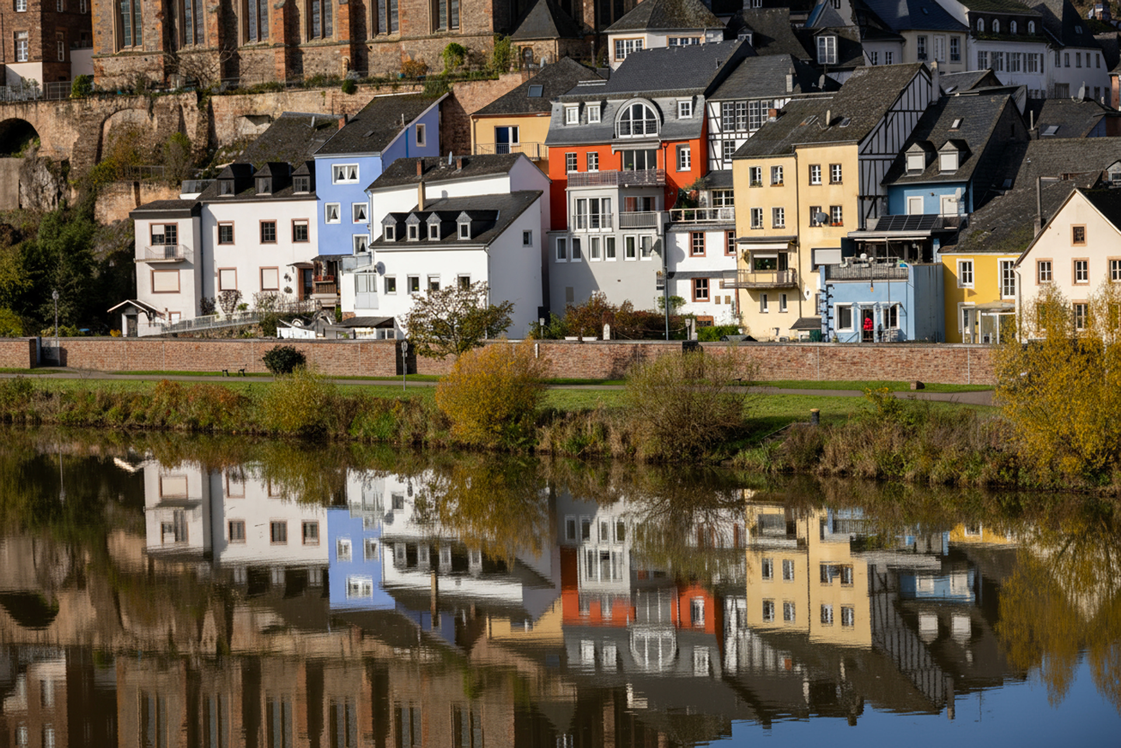 Reflections on the Mosel river, Germany