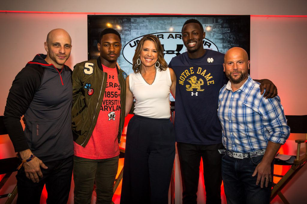 From right to left: Adam Clement, Stefon Diggs, Hannah Storm, Jerian Grant, Josh Rattet. Photo via UA