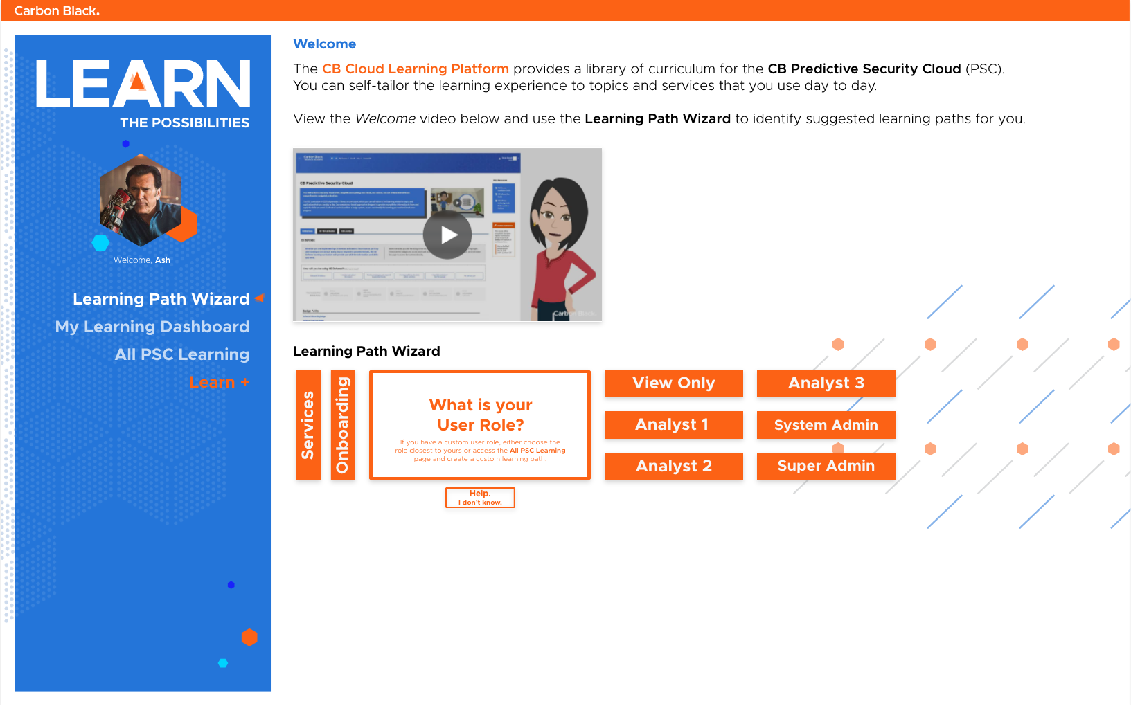 Wizard directing learners to content tailored to them, based on competencies they need.