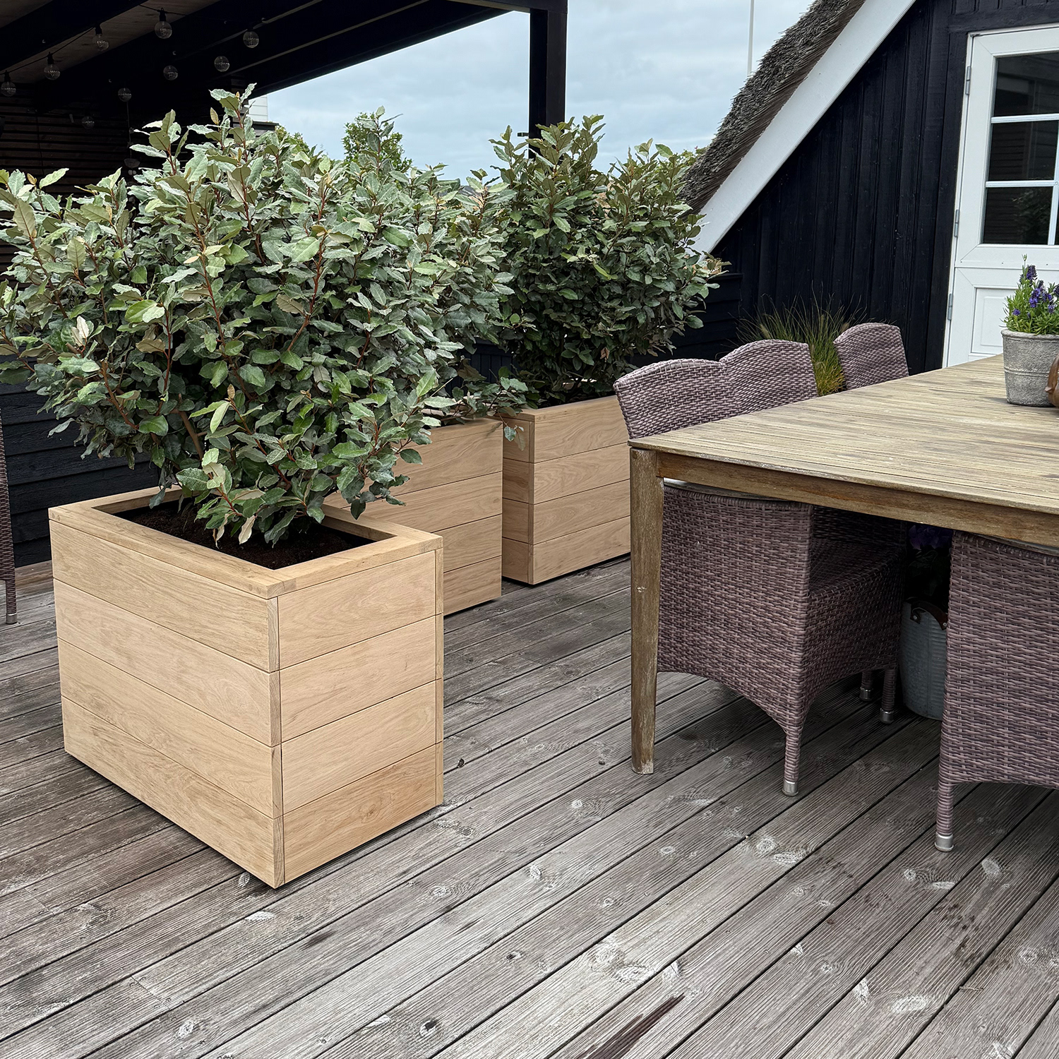 Plantekasser med skjulte rustfrie hjul