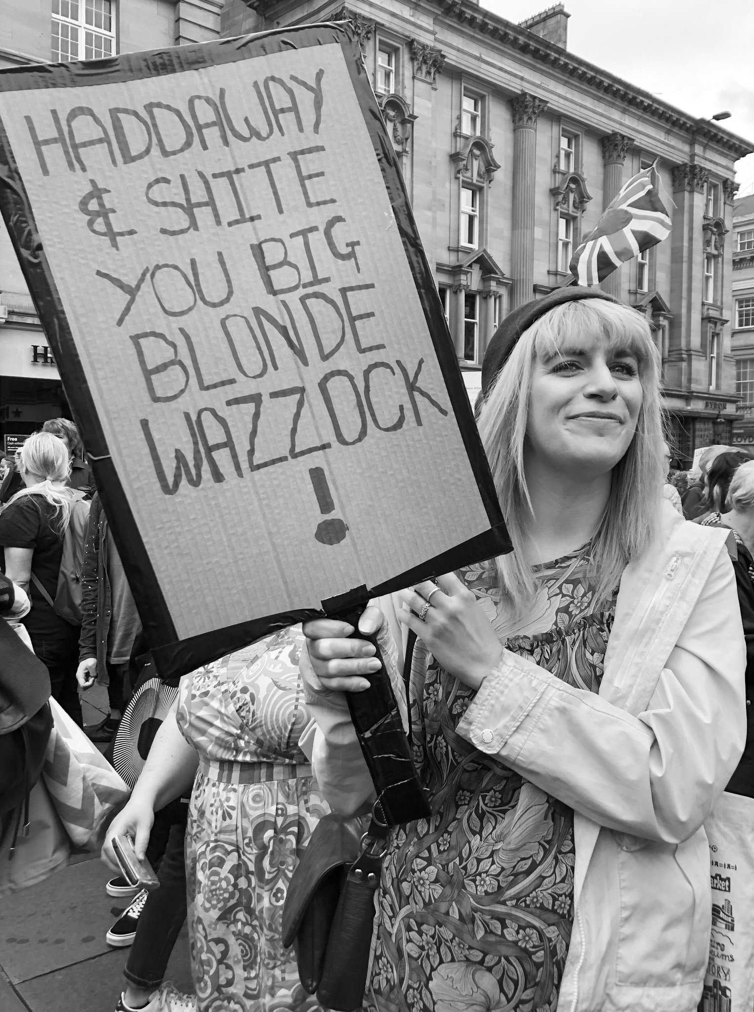 Protest at Monument, Newcastle