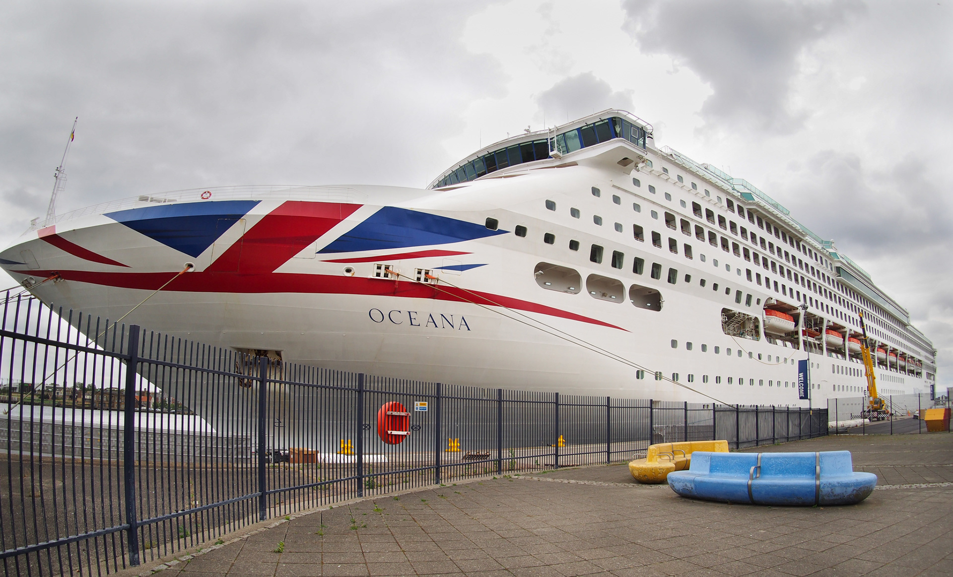 Royal Quays, North Shields. Oceana berthed during Covid pandemic