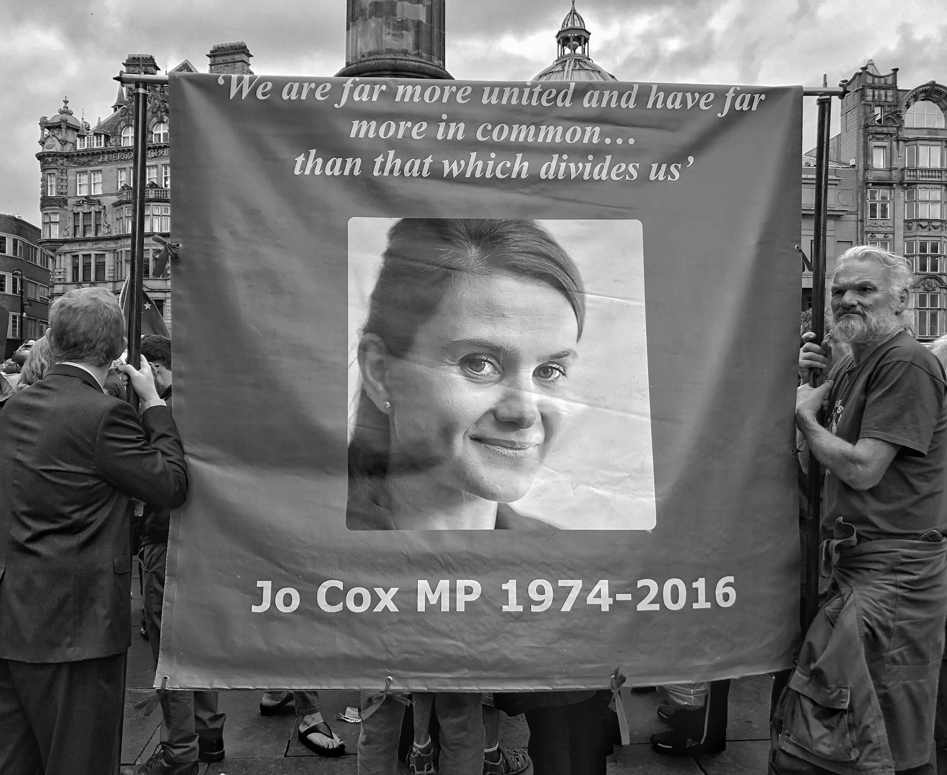 Protest at Monument, Newcastle
