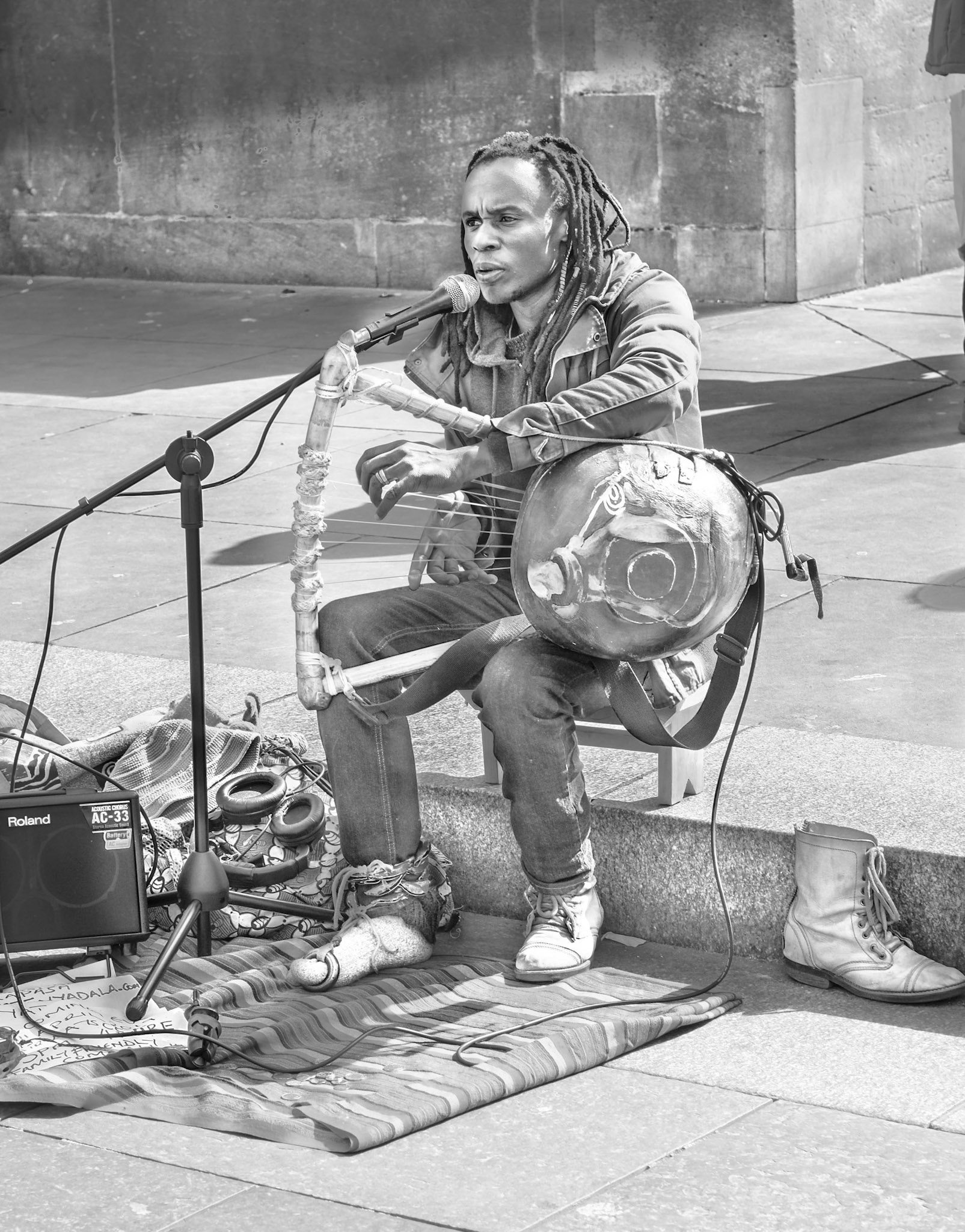Busker, Monument, Newcastle