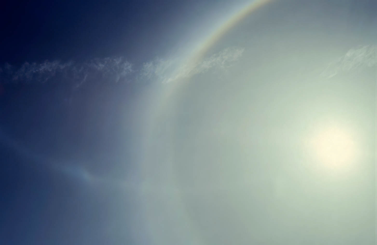 Kleine kring om de zon, omhullende halo, parhelische ring - Marokko 1995