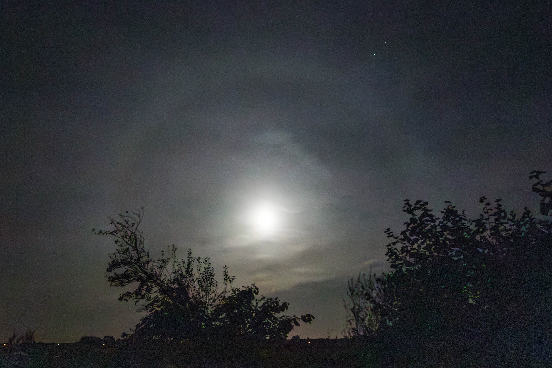 Kleine kring om de maan (22° halo) - Kollum 2017