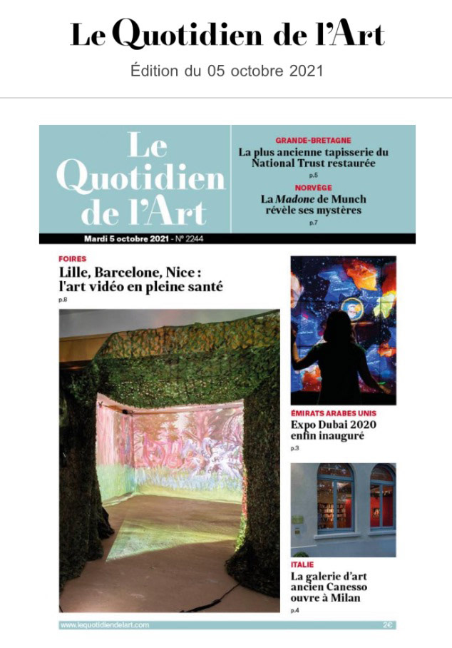 Contre-Nature in cover of magazine Quotidien de l'Art