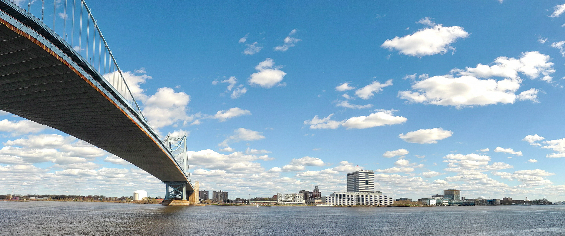 Benjamin Franklin Bridge and New Jersey Skyline. 2024. Digital Photograph.
