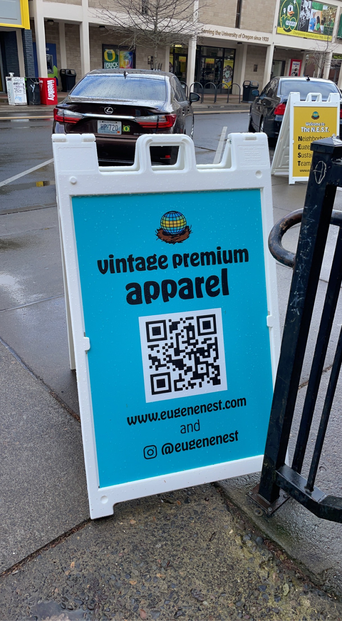 Back of sidewalk sign