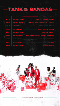 "Red Balloon" Album Tour dates promo for Tank and the Bangas