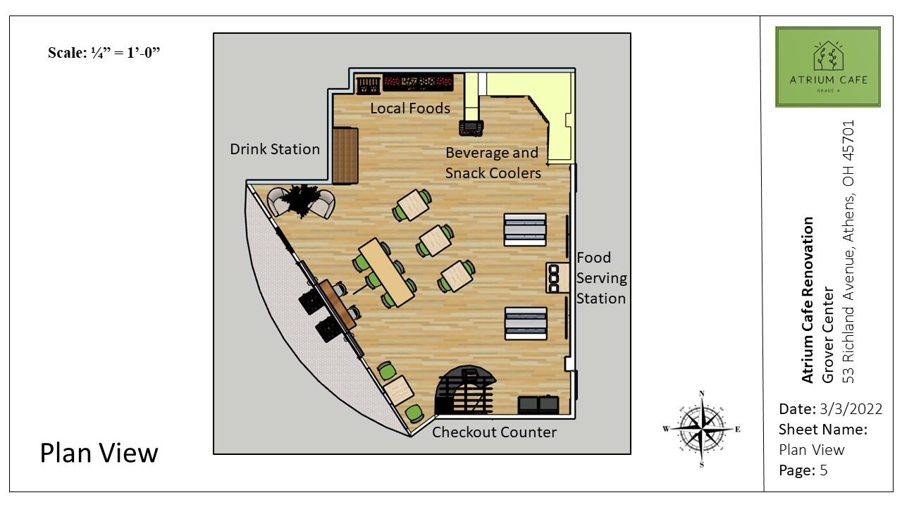 Digital Portfolio of Maellie-Jade Jean-Francois - Atrium Cafe Renovation