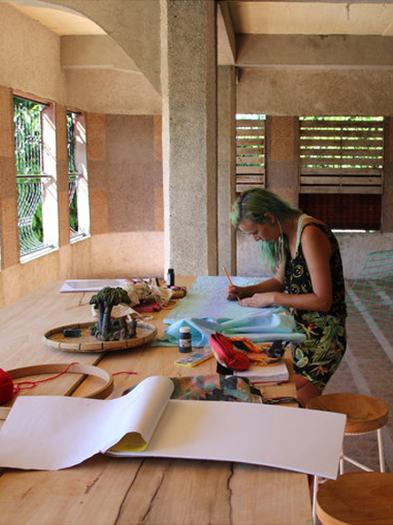 working at my artist residency in Batan, Philippines