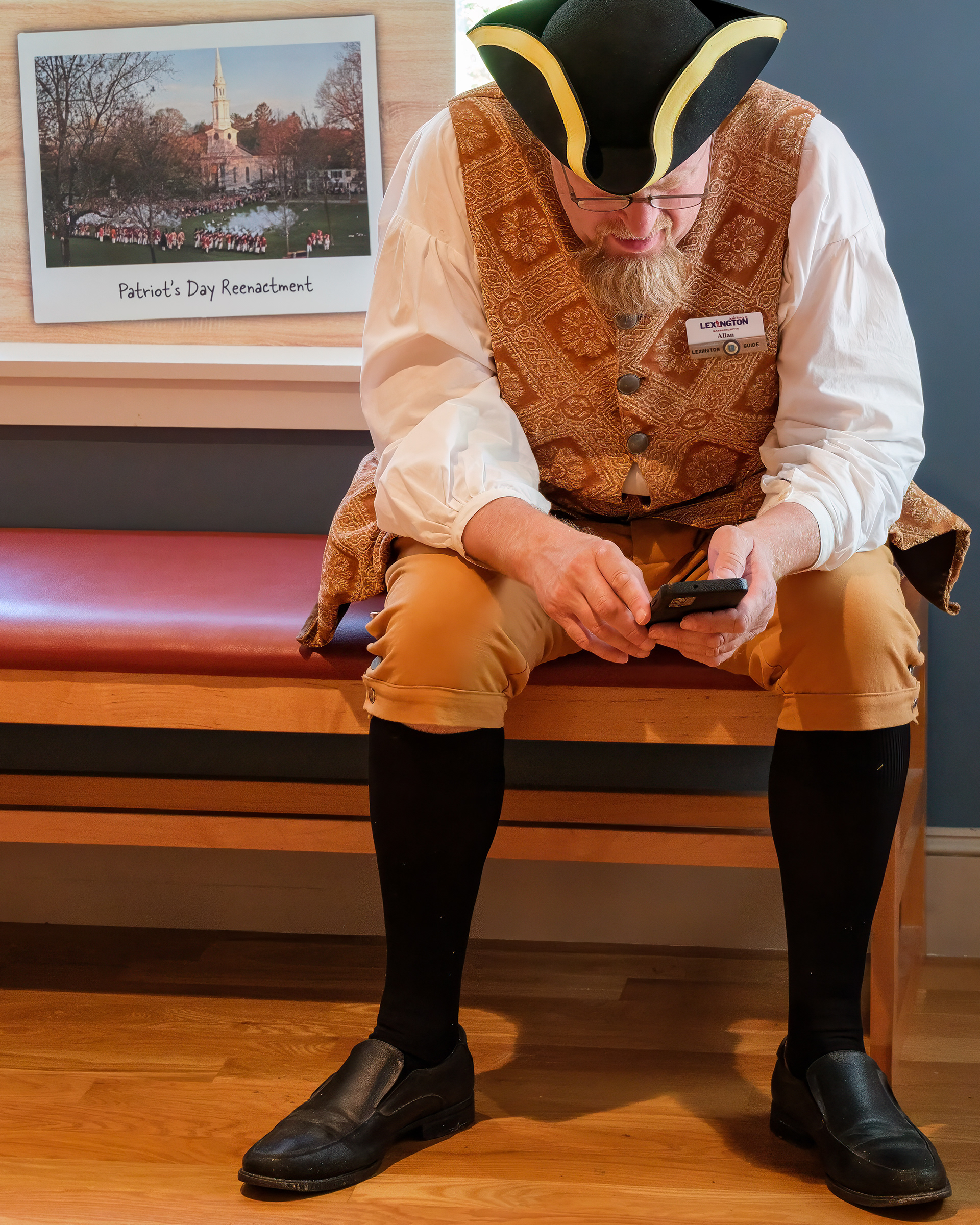 250531-624 Guide Reenacts Cell Phone use in 1770's