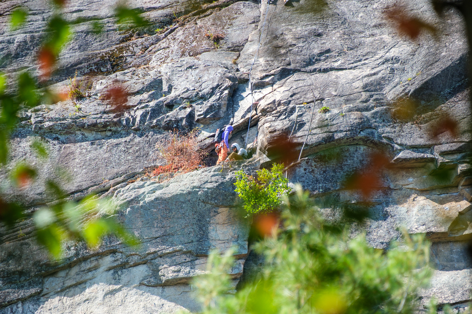 250910-768 Climbers on Cathedral Ledge