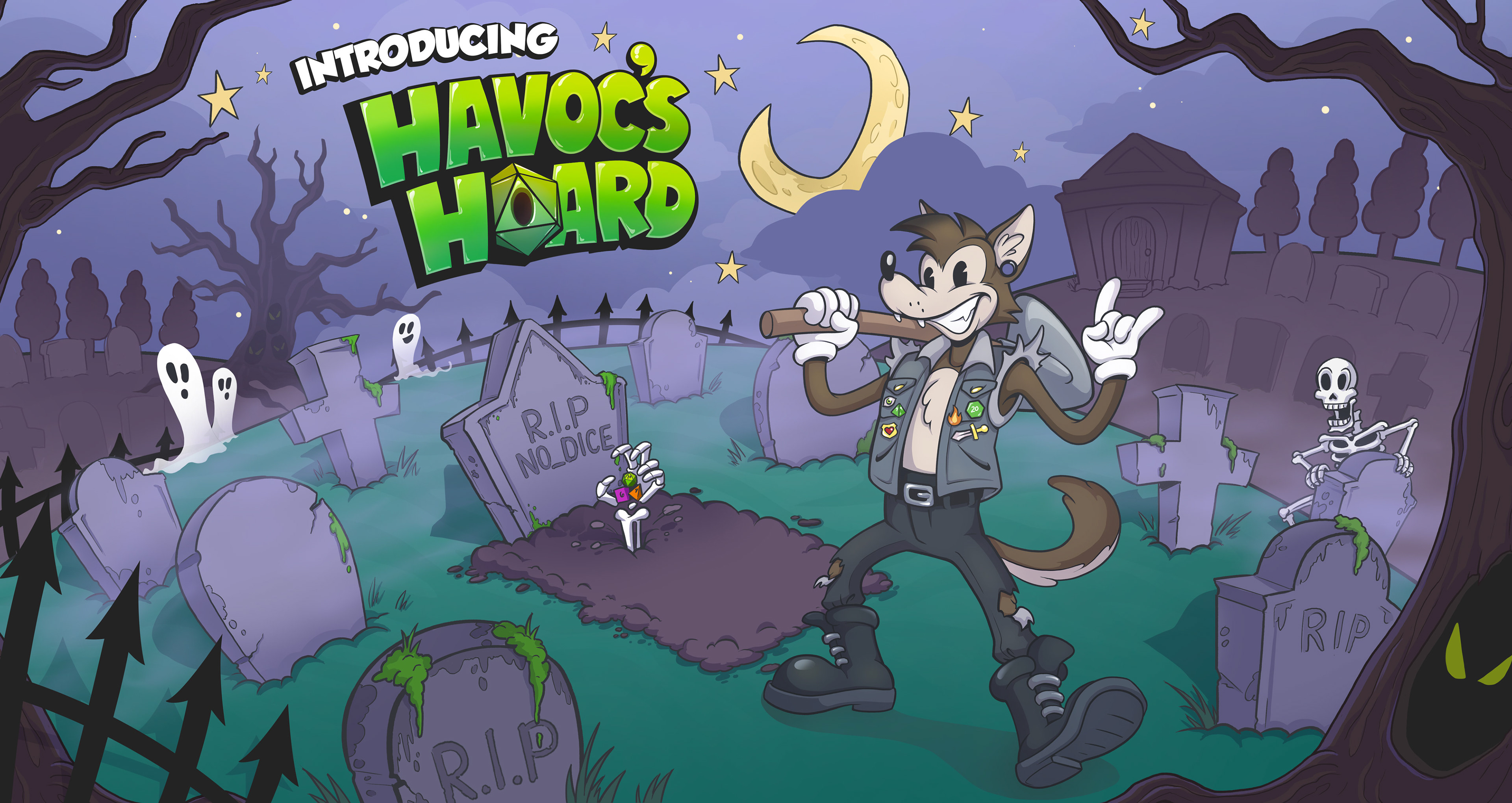 "Havoc's Hoard" key art and logo for client