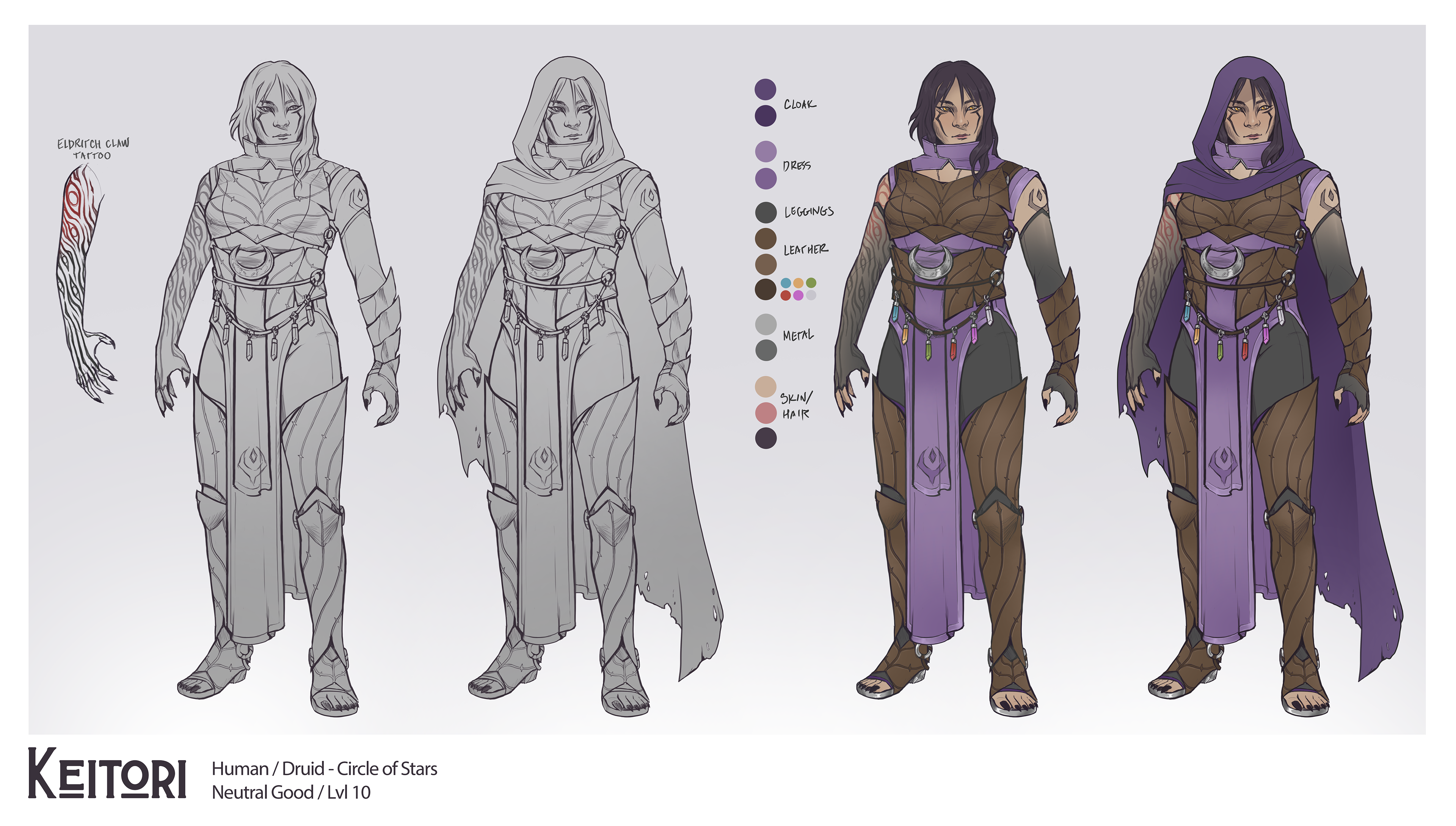 Dungeons & Dragons Player Character Concept Reference Sheet