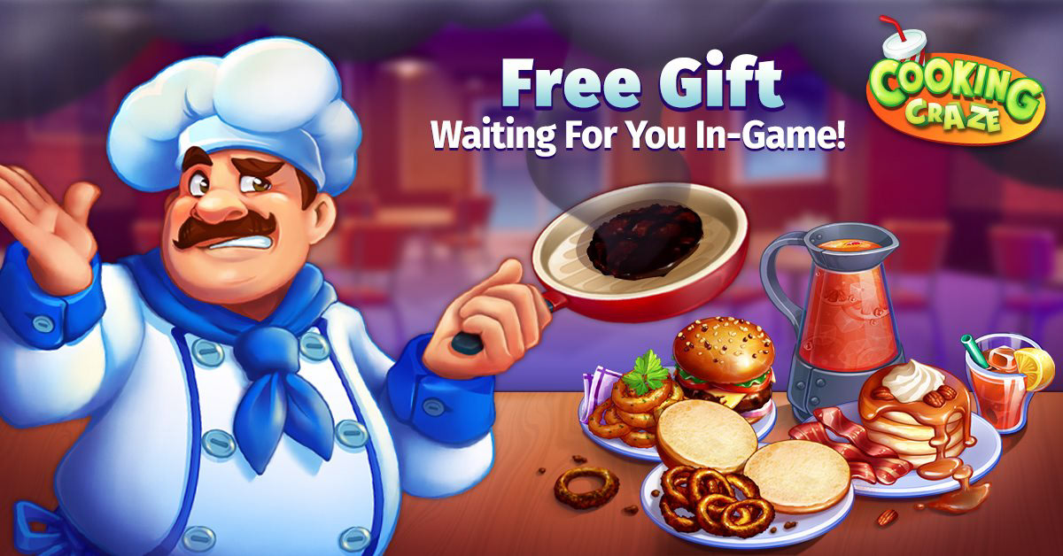 Cooking Craze Social Asset  (Big Fish Games). Paint-over and arrangement of in-game assets, repainted pose and expression of in-game character