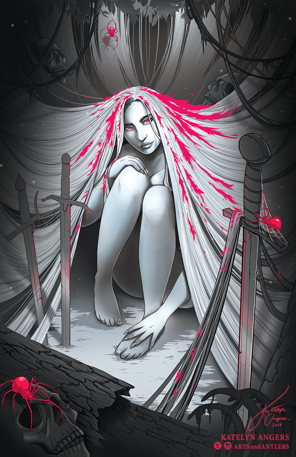 "The Black Widow of the Woods" Digital Illustration