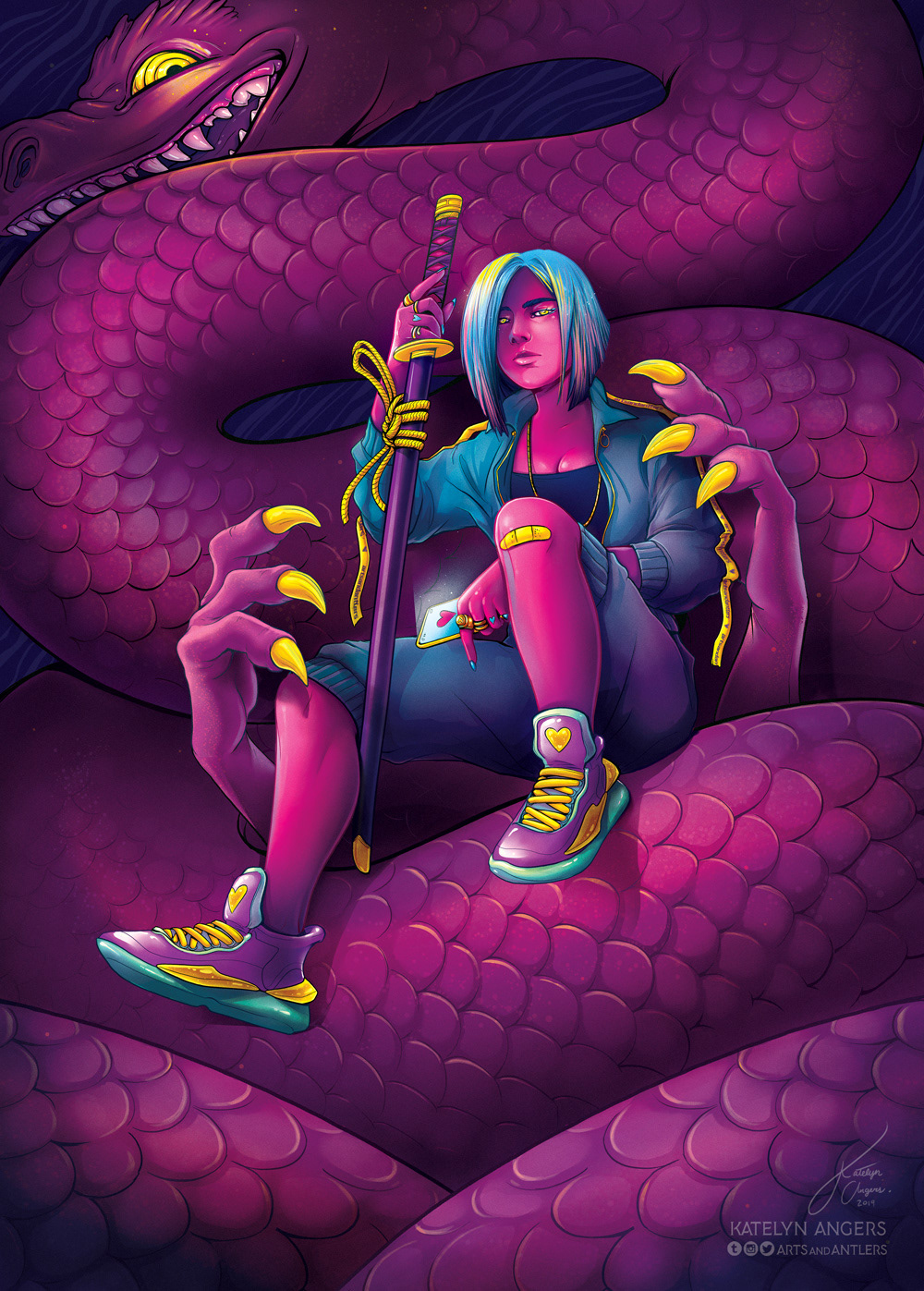 Artwork Published in Emerald City Comic Con's Monsters and Dames art anthology book in 2020