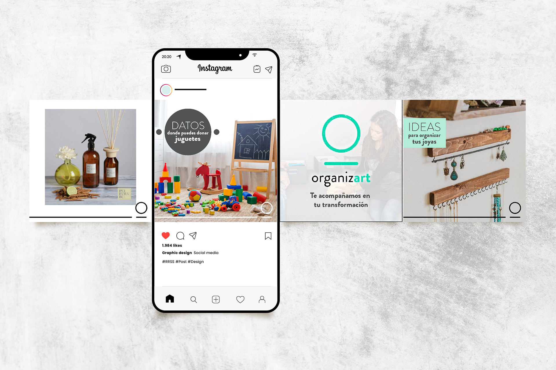Diseño de redes sociales para Organizart