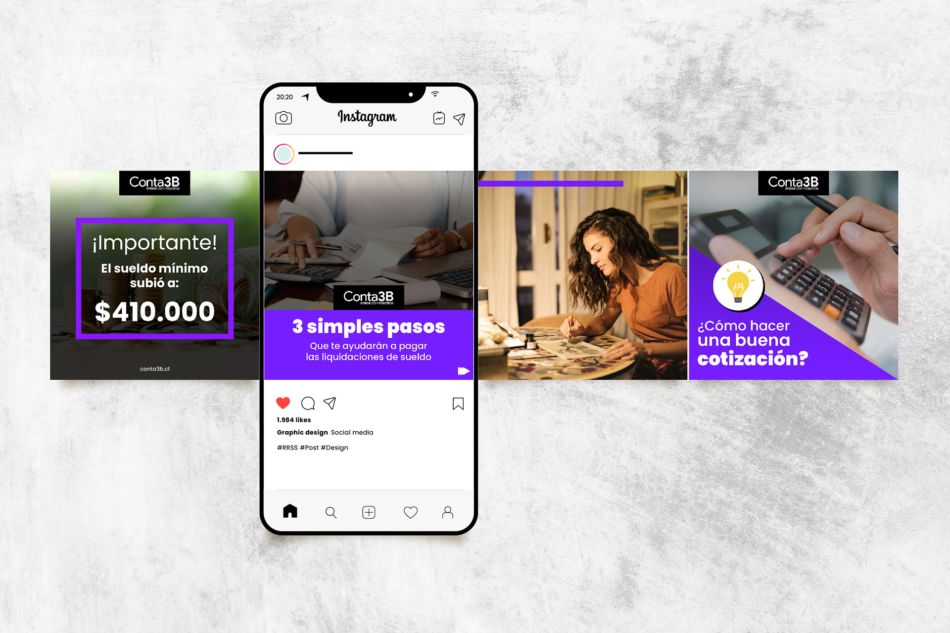 Diseño de redes sociales para Conta3B