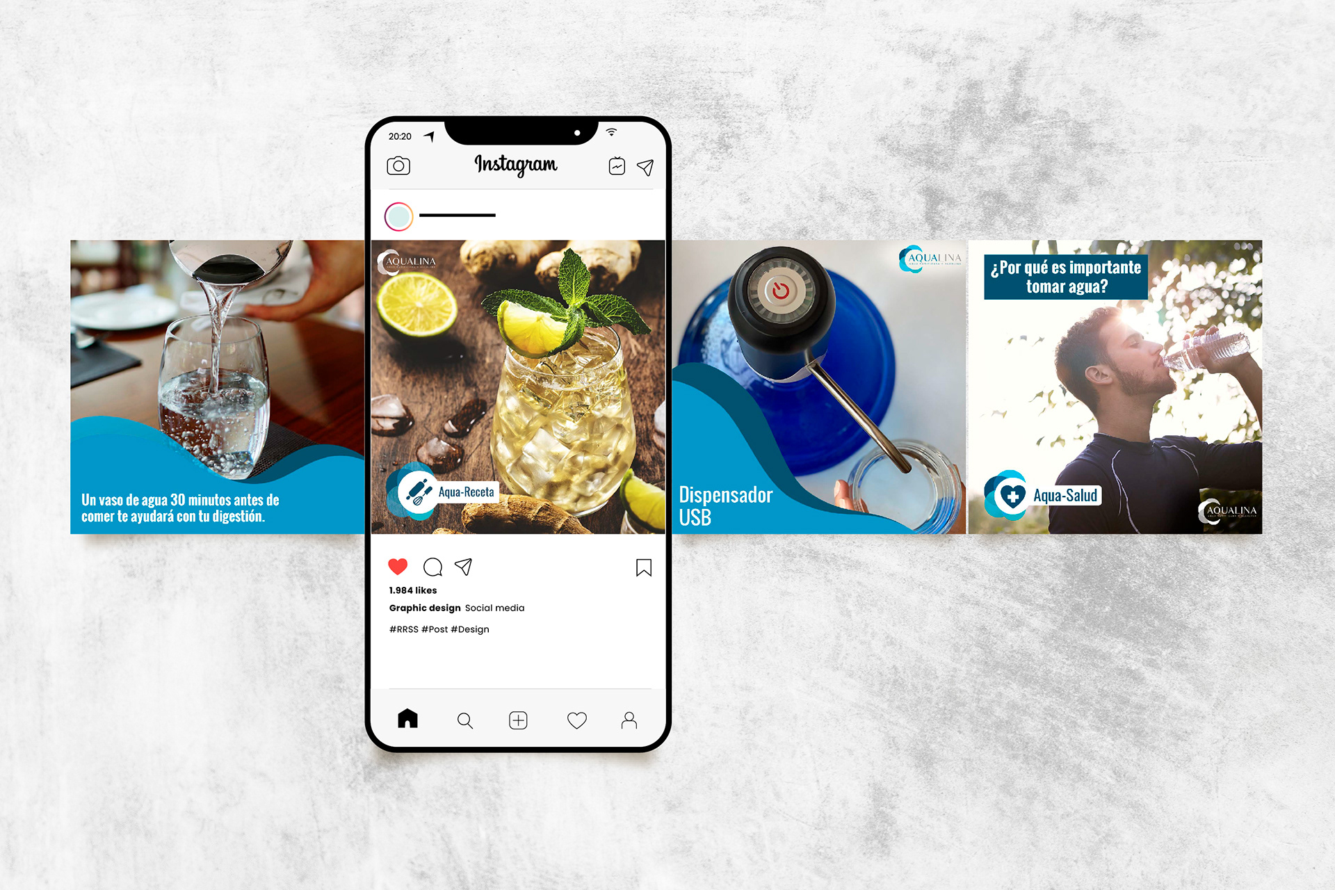 Diseño de redes sociales para Aqualina