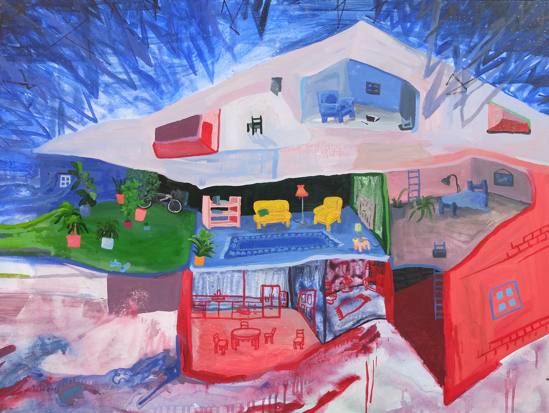 Home Alone, 2019, 30"x40", acrylic on canvas.