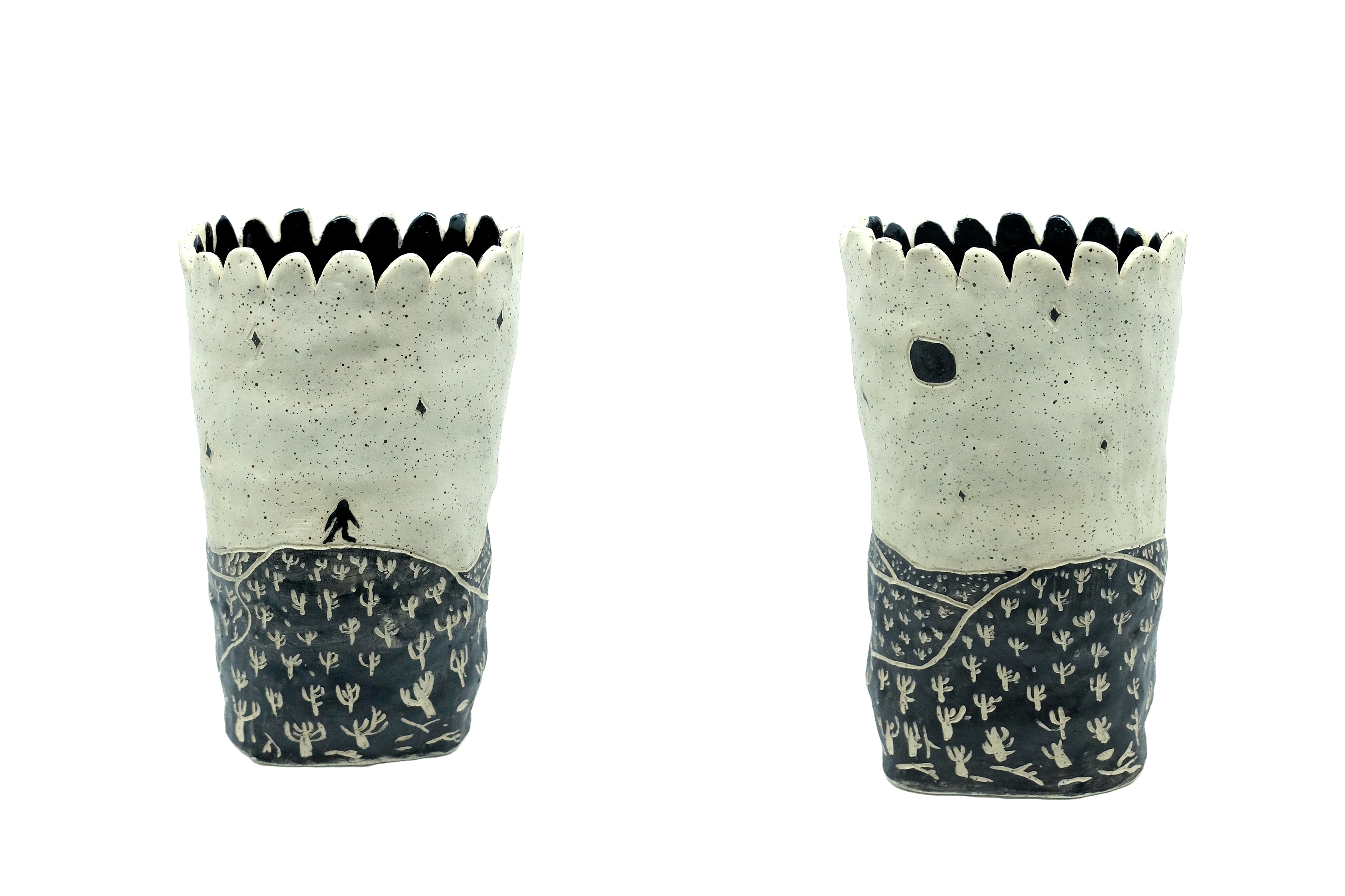Wandering, 2024, stoneware, underglaze, glaze.