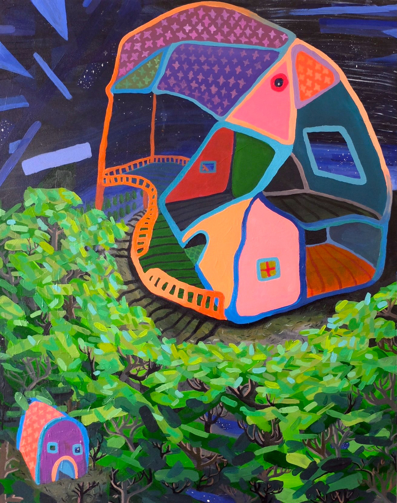 Nightlight, 2022. Acrylic and ink on canvas.