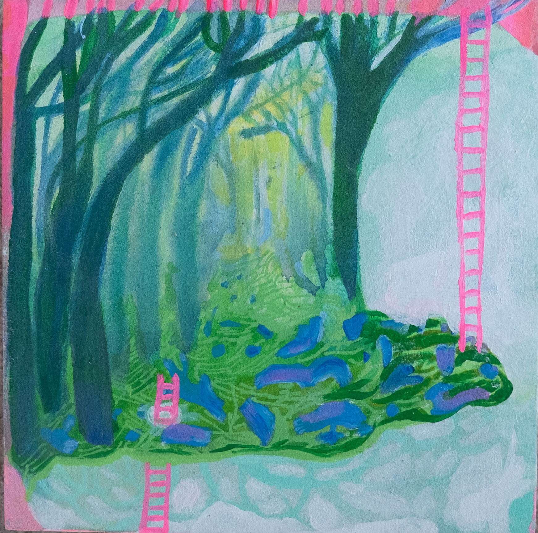 Edges, 2026, 5"x5", acrylic on board