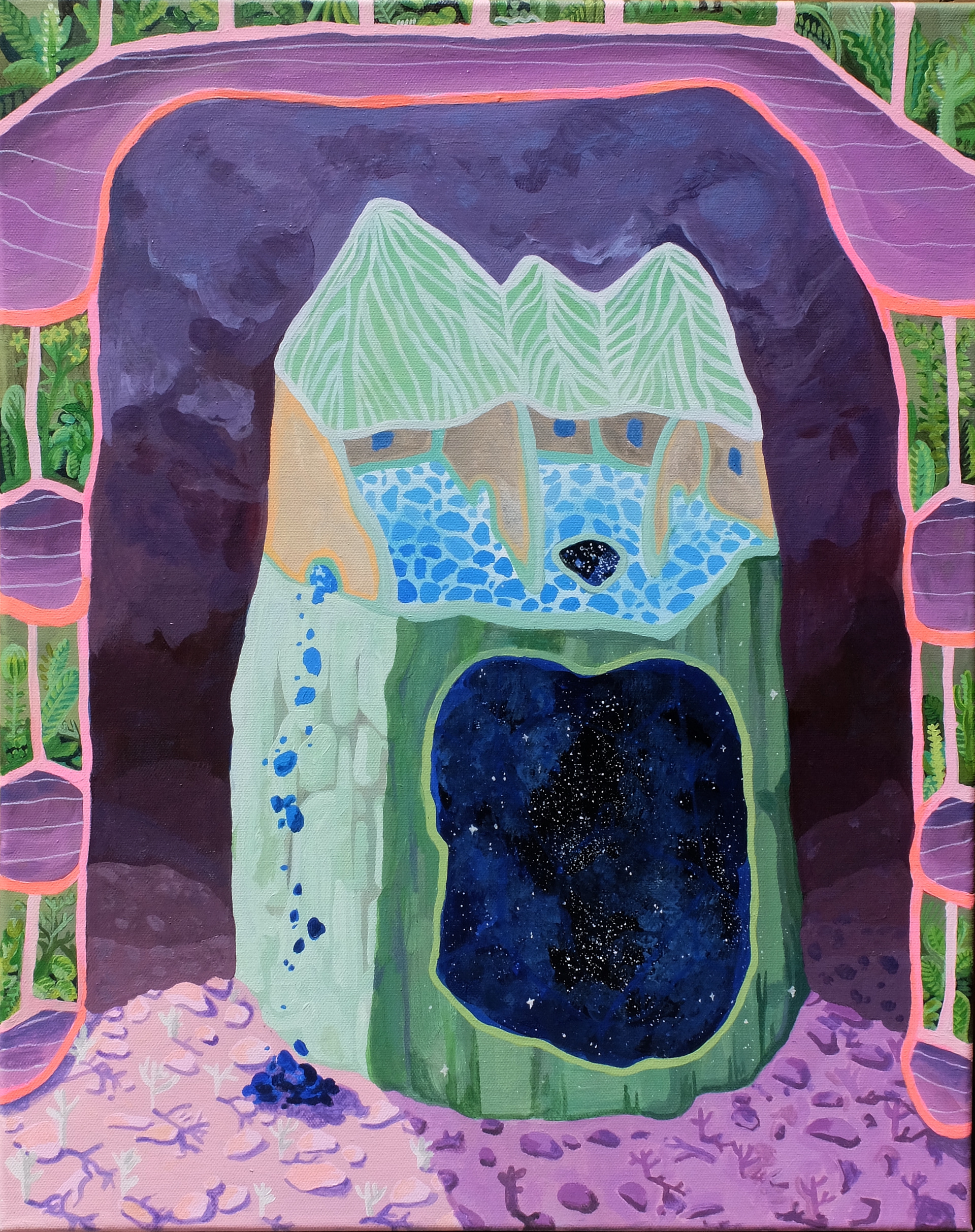 Void, 2023, 20"x16" acrylic and ink on canvas.