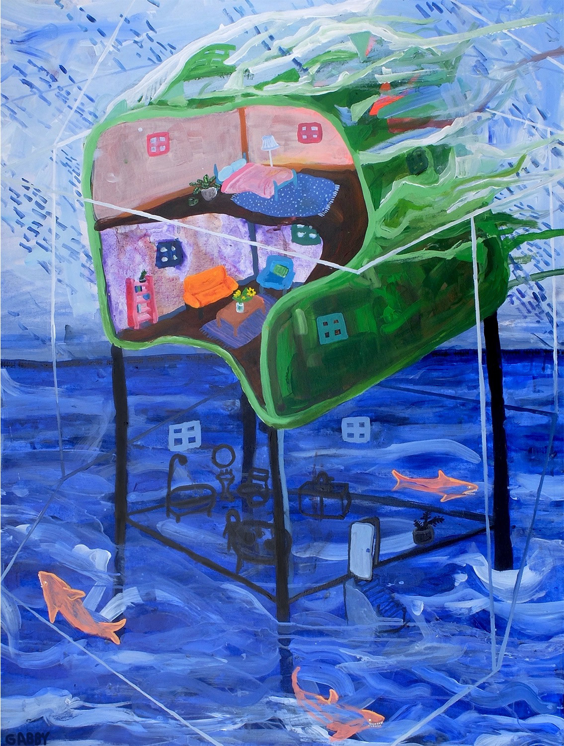 Not Home Anymore acrylic 40”x30” 2020