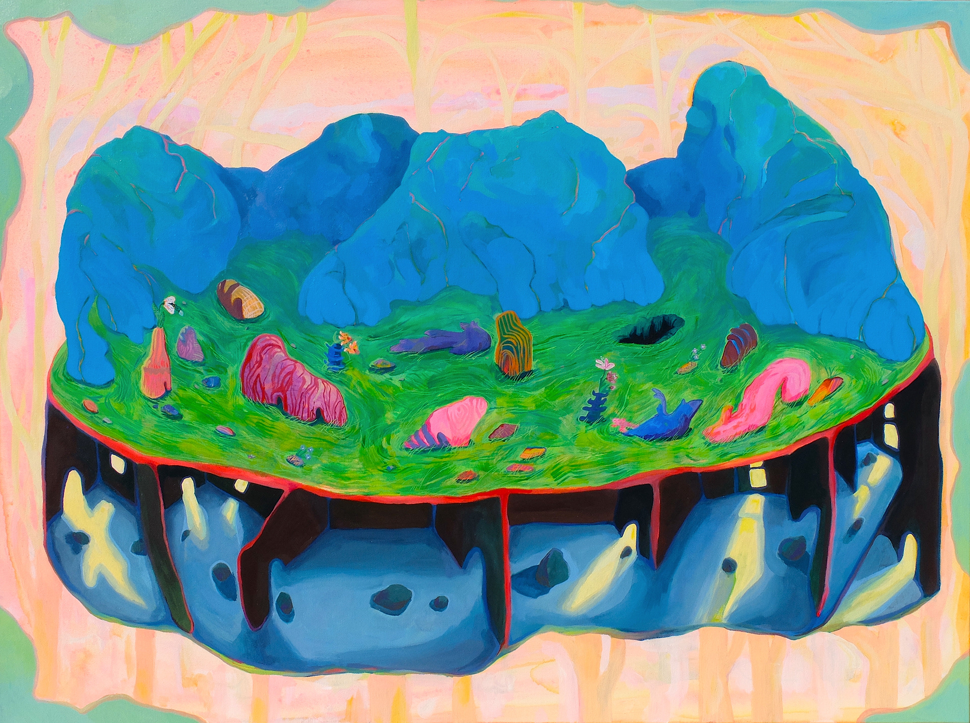 In Memory, 2024, 30"x40", acrylic on canvas.