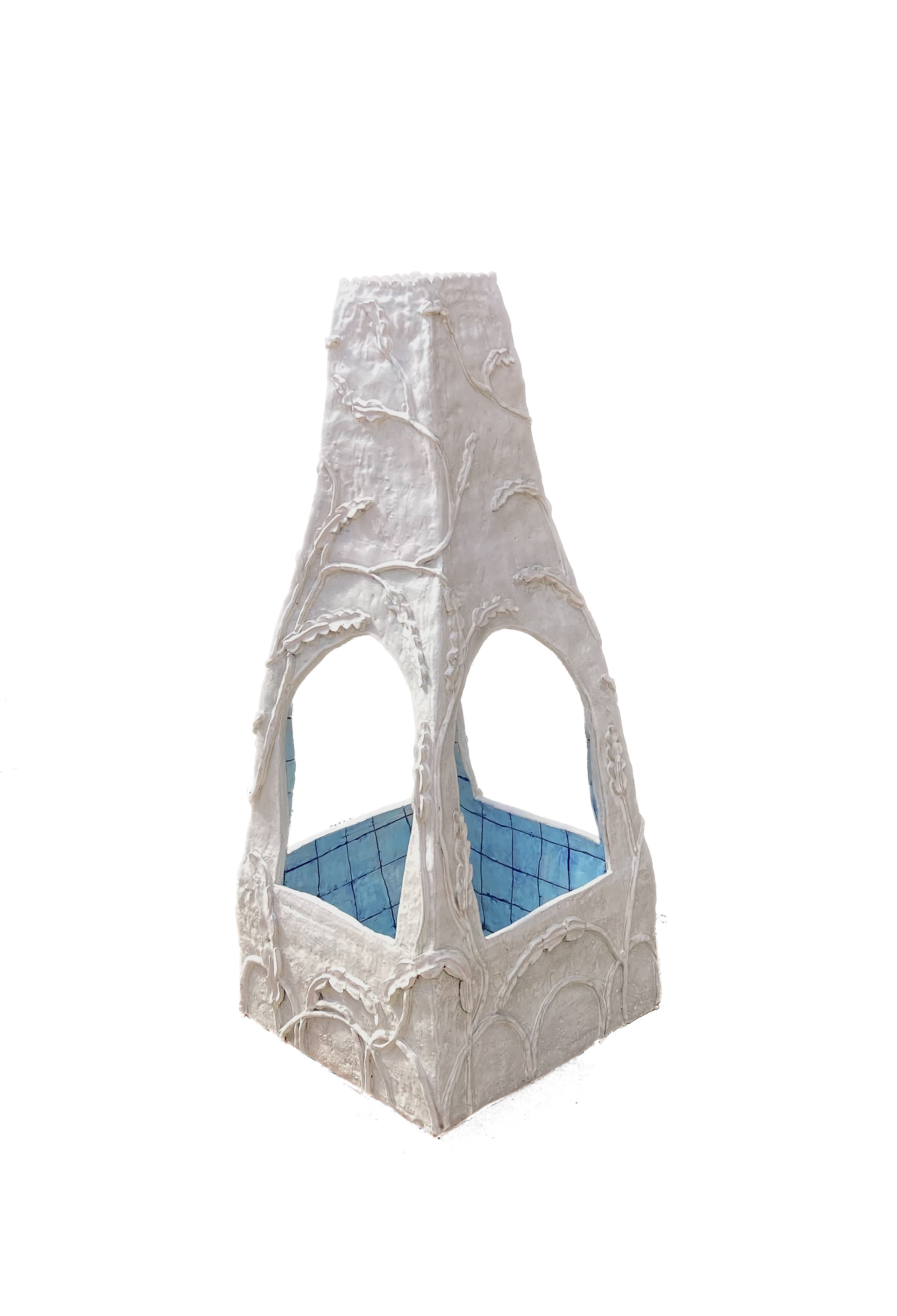 Sanctuary, 2025, H: 46", W: 19", D: 19", stoneware, slips, glazes.