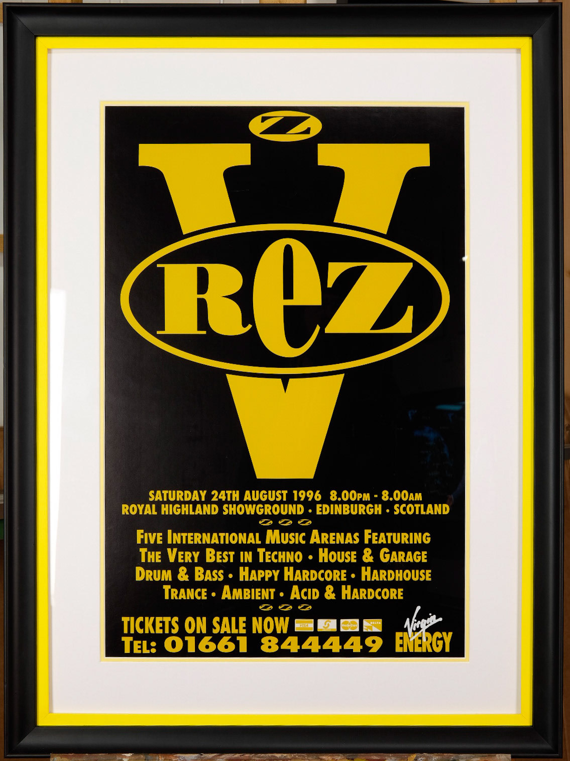 Rez poster: Re-mastered by me as a vector illustration and framed for my client.