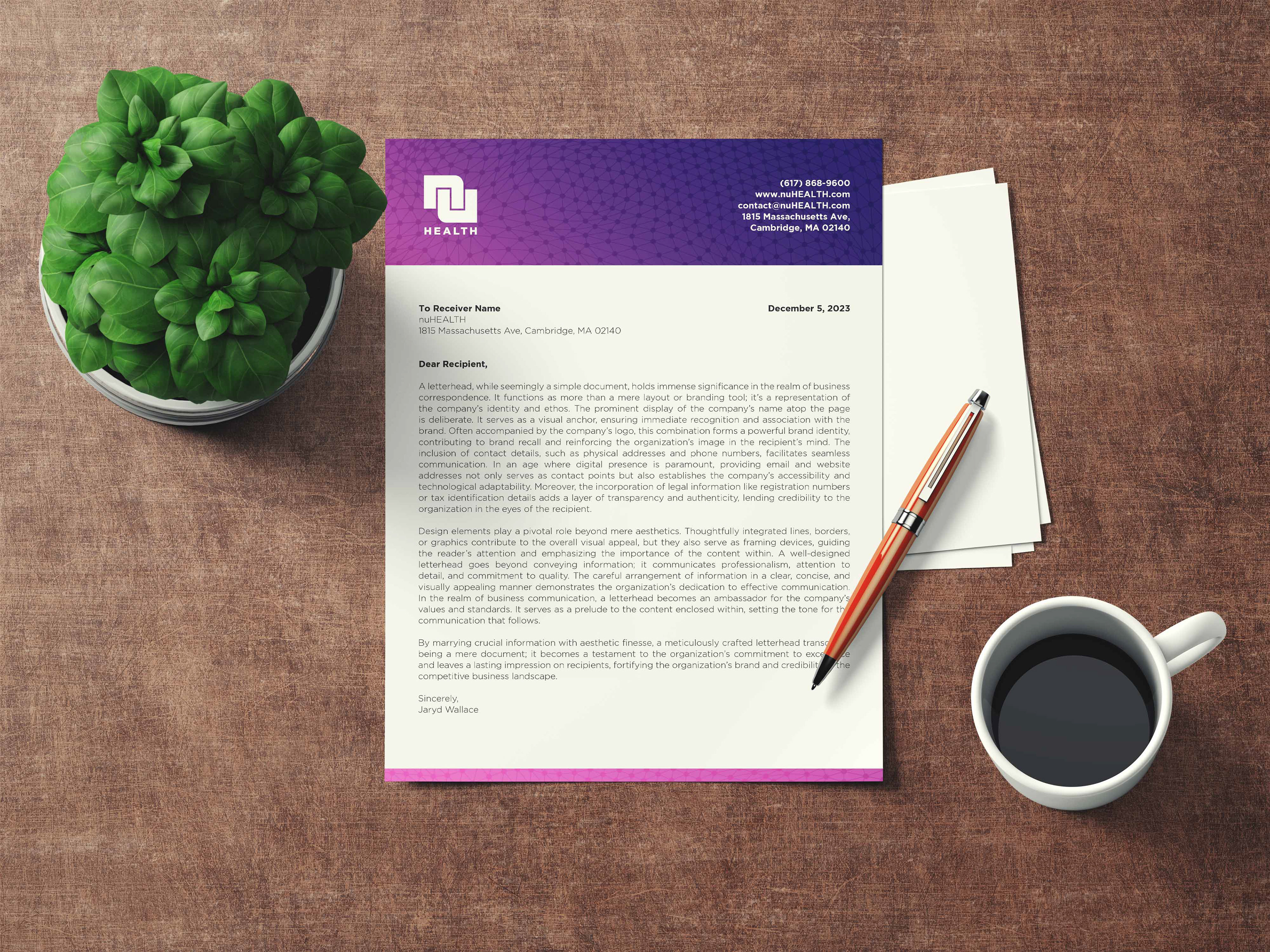 nuHEALTH Letterhead