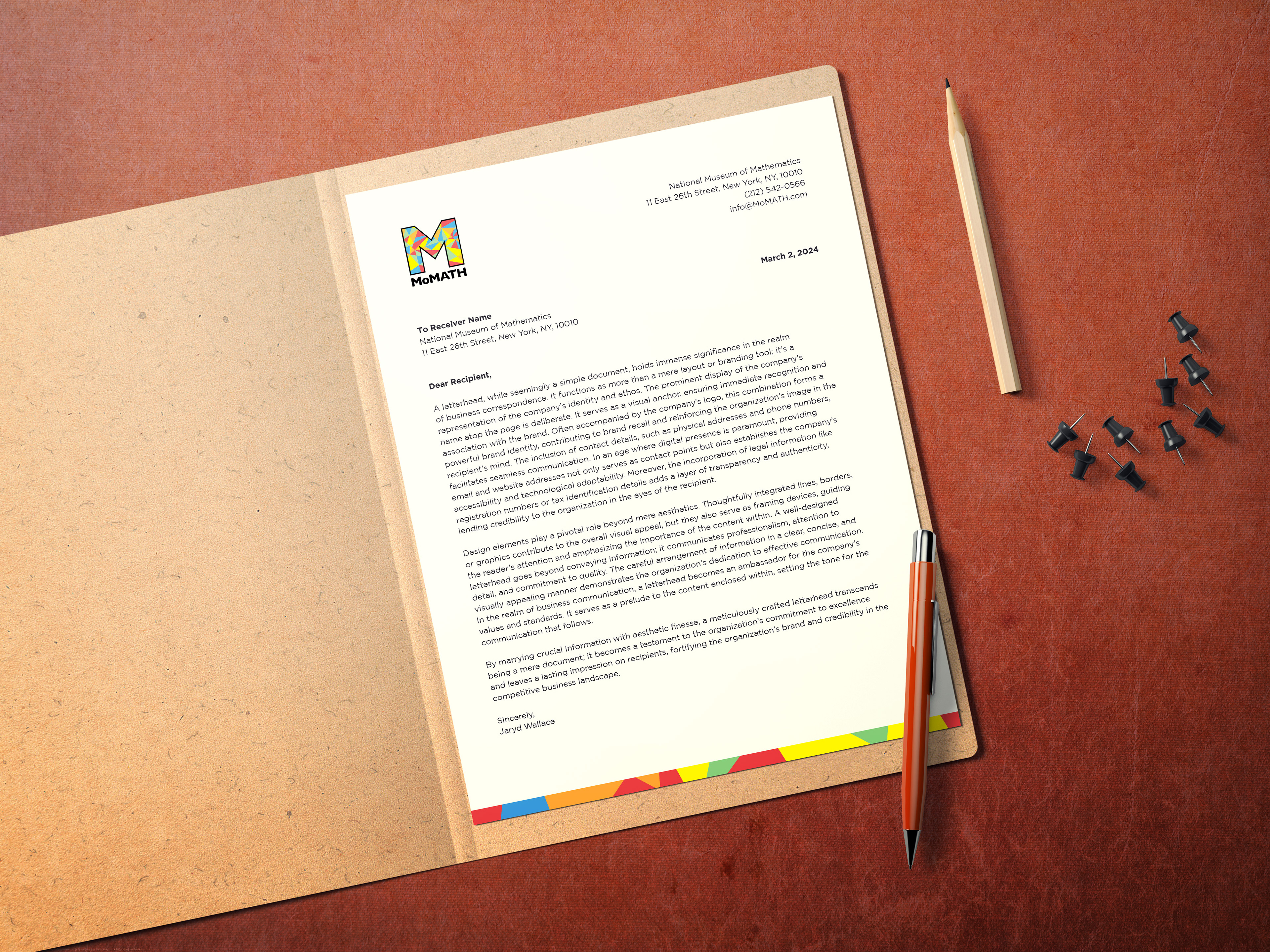 MoMATH Letterhead