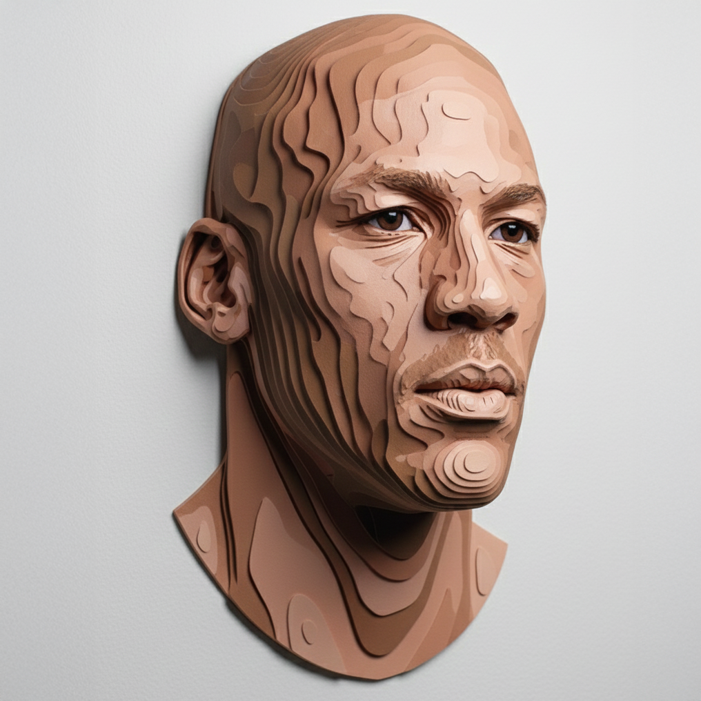 Mickael Jordan Discreet wall mounting brackets installed on back of wood panel portrait