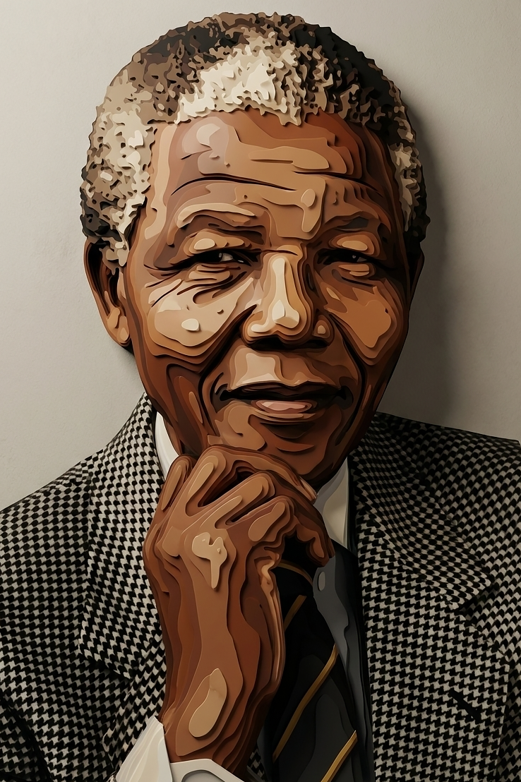 Nelson Mandela TopoFace 3D portrait by Yalos Art Studio 