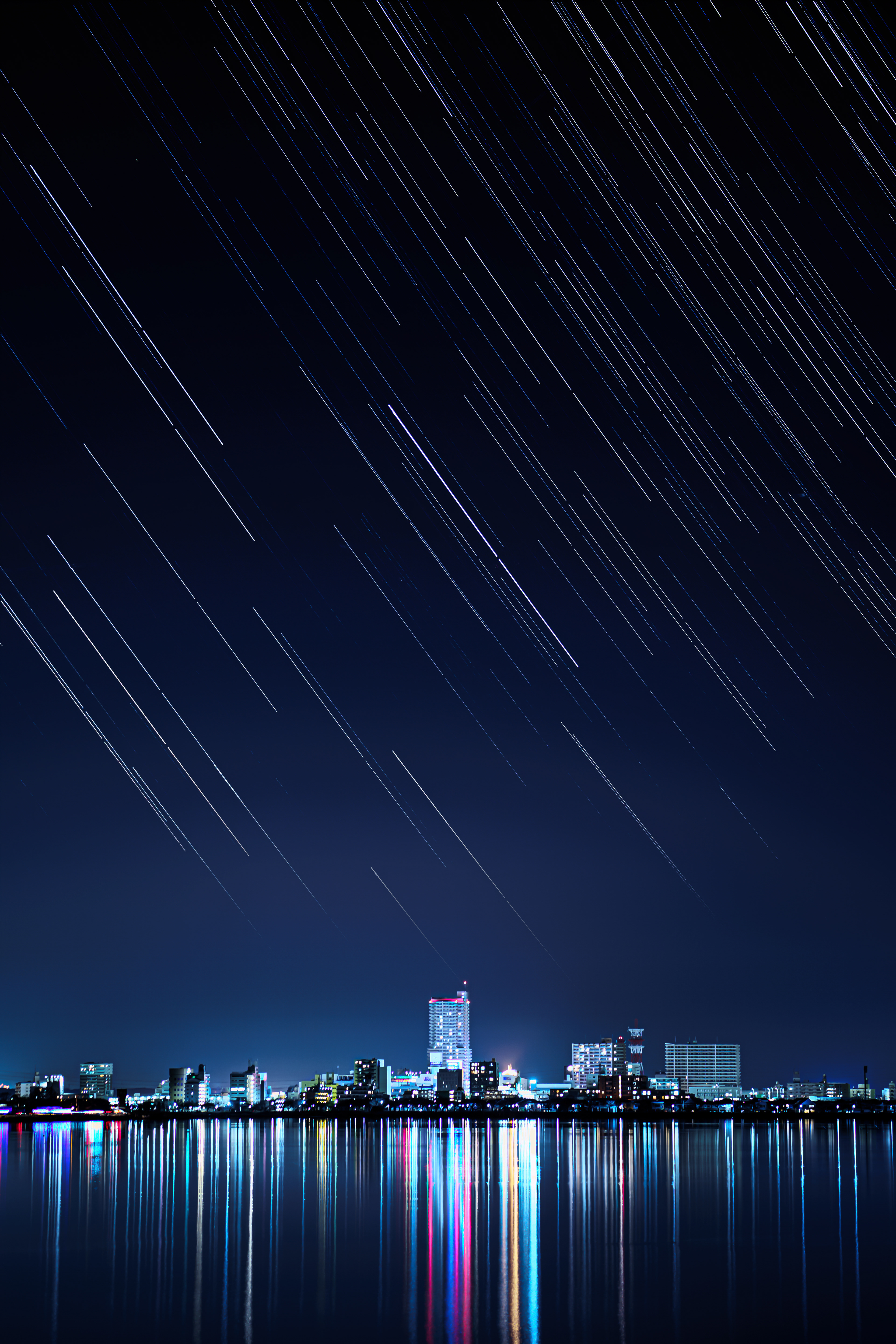 土浦市街と星景