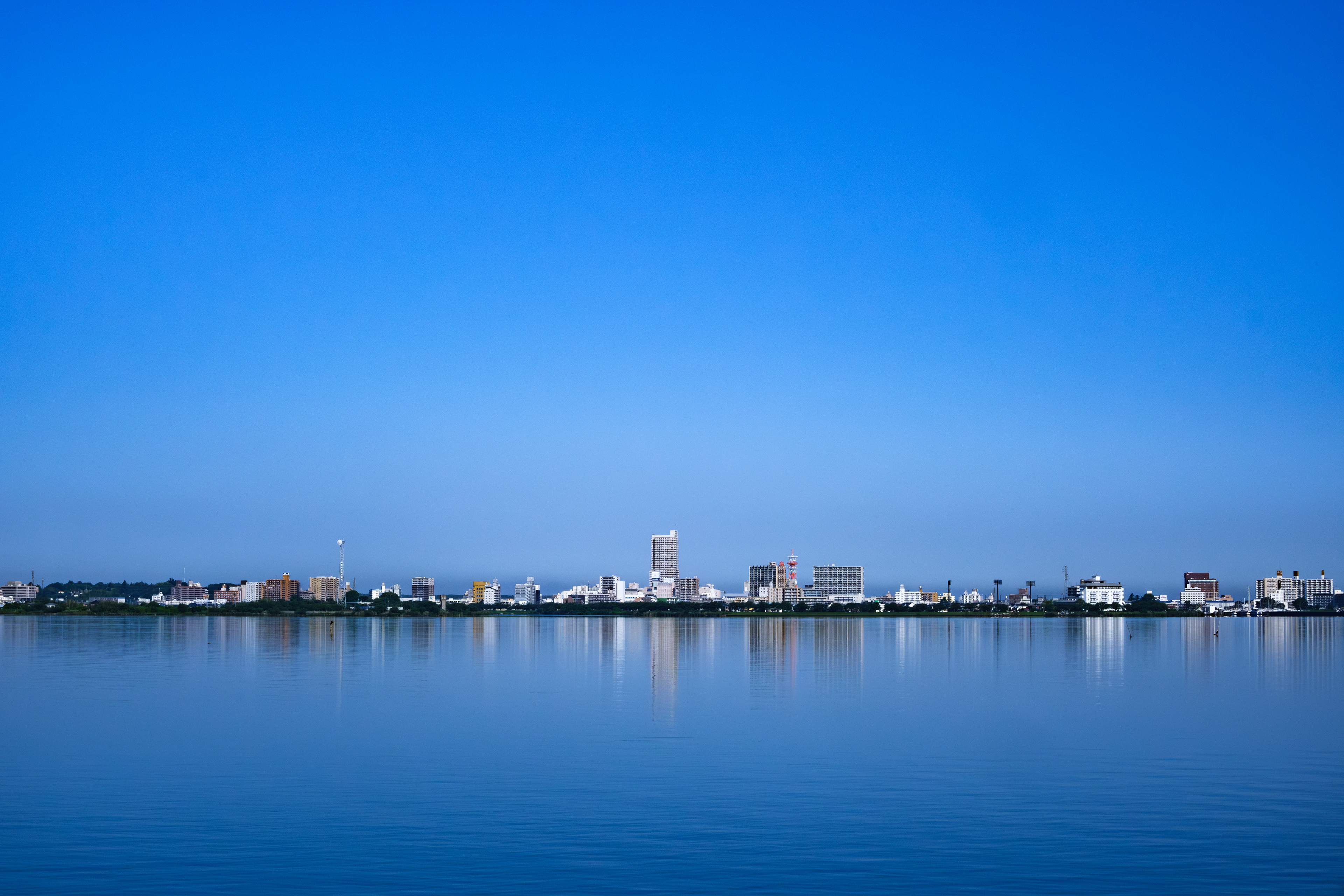 沖宿から土浦市内を望む