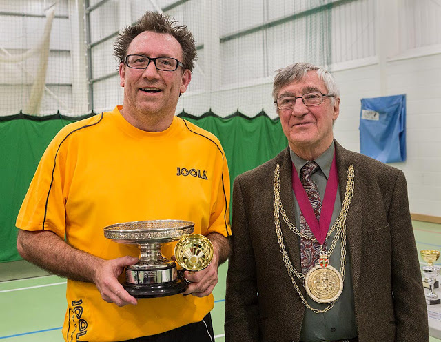 Rik James winning Colchester Mens Singles title for the 9th Time
