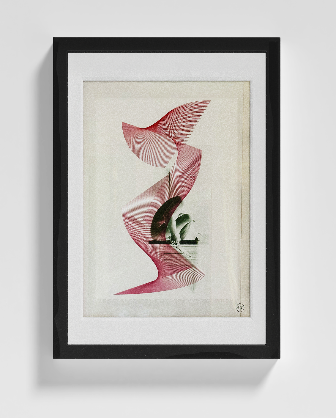'Knife's Edge' Line Art & Self Portrait Screen Print Collage 11x17