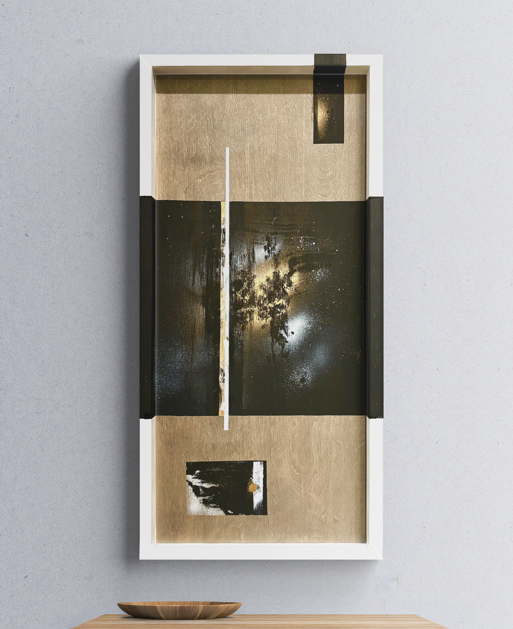 'Untitled' Acrylic & Spray Paint on Wood 18x36