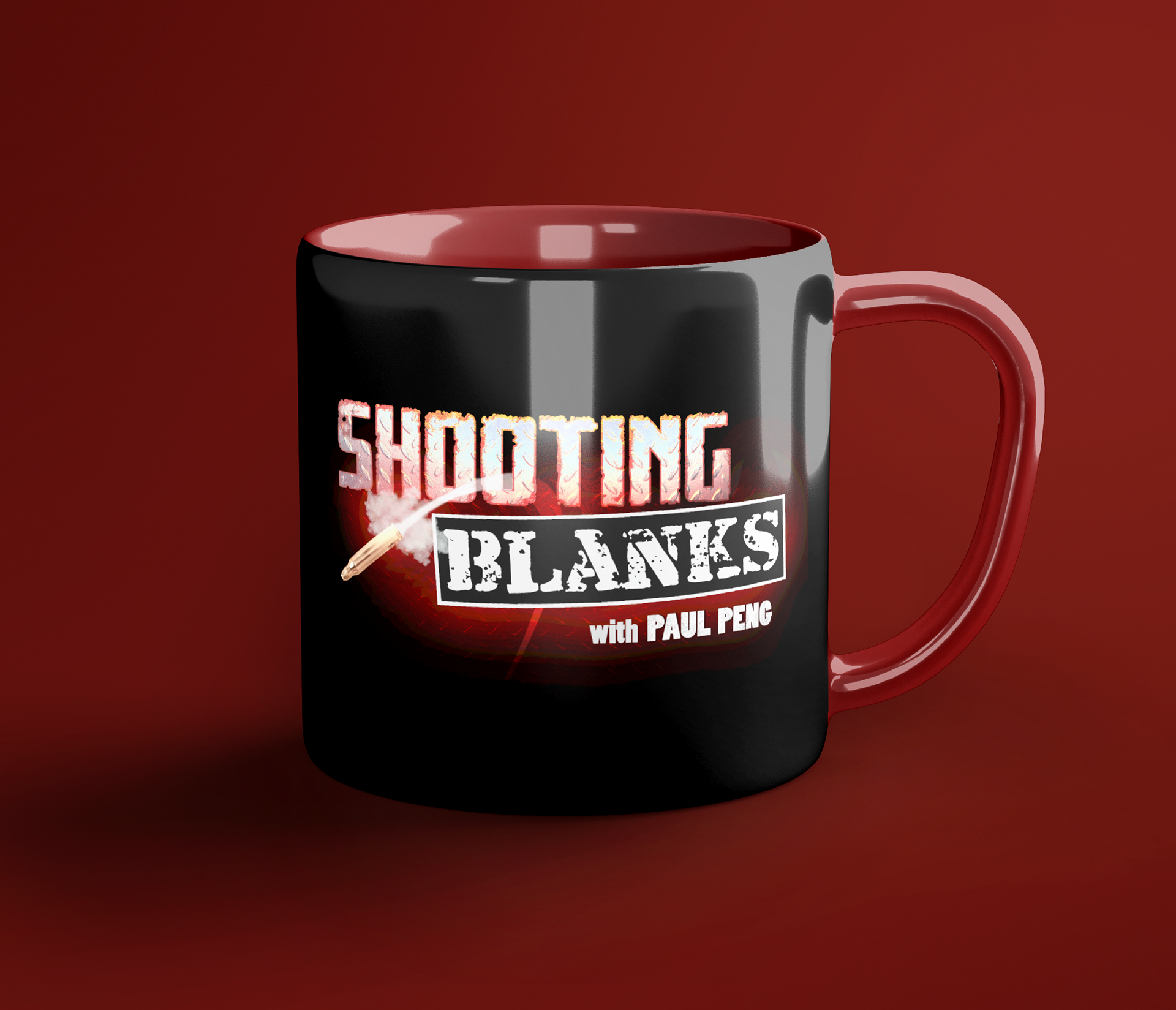 'Shooting Blanks with Paul Peng' Logo Mug 
