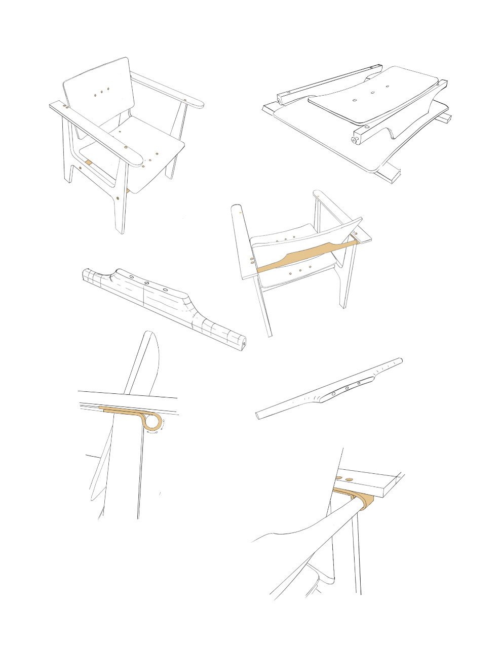 Key parts and flat pack view