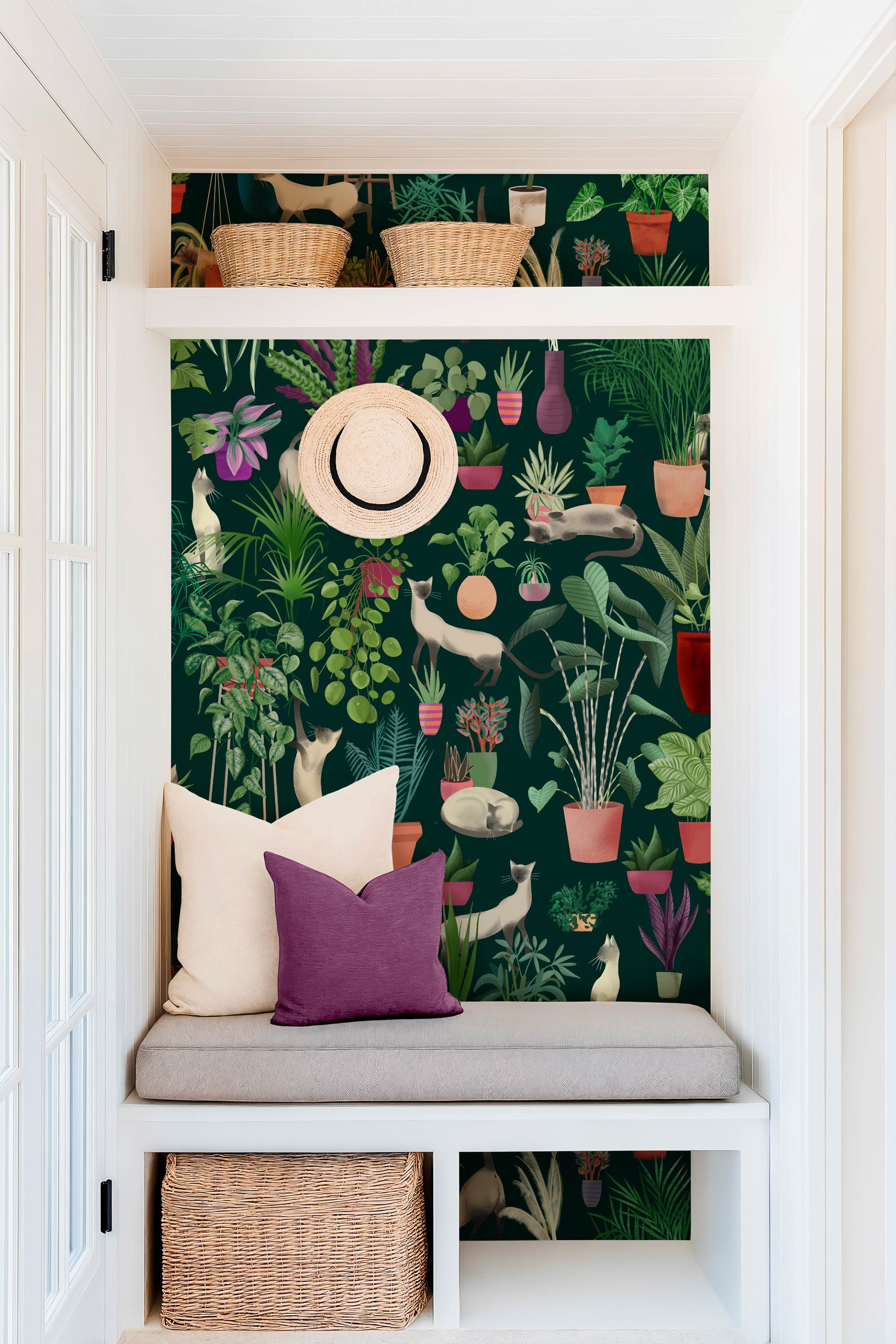 Papier peint pour entrée cosy