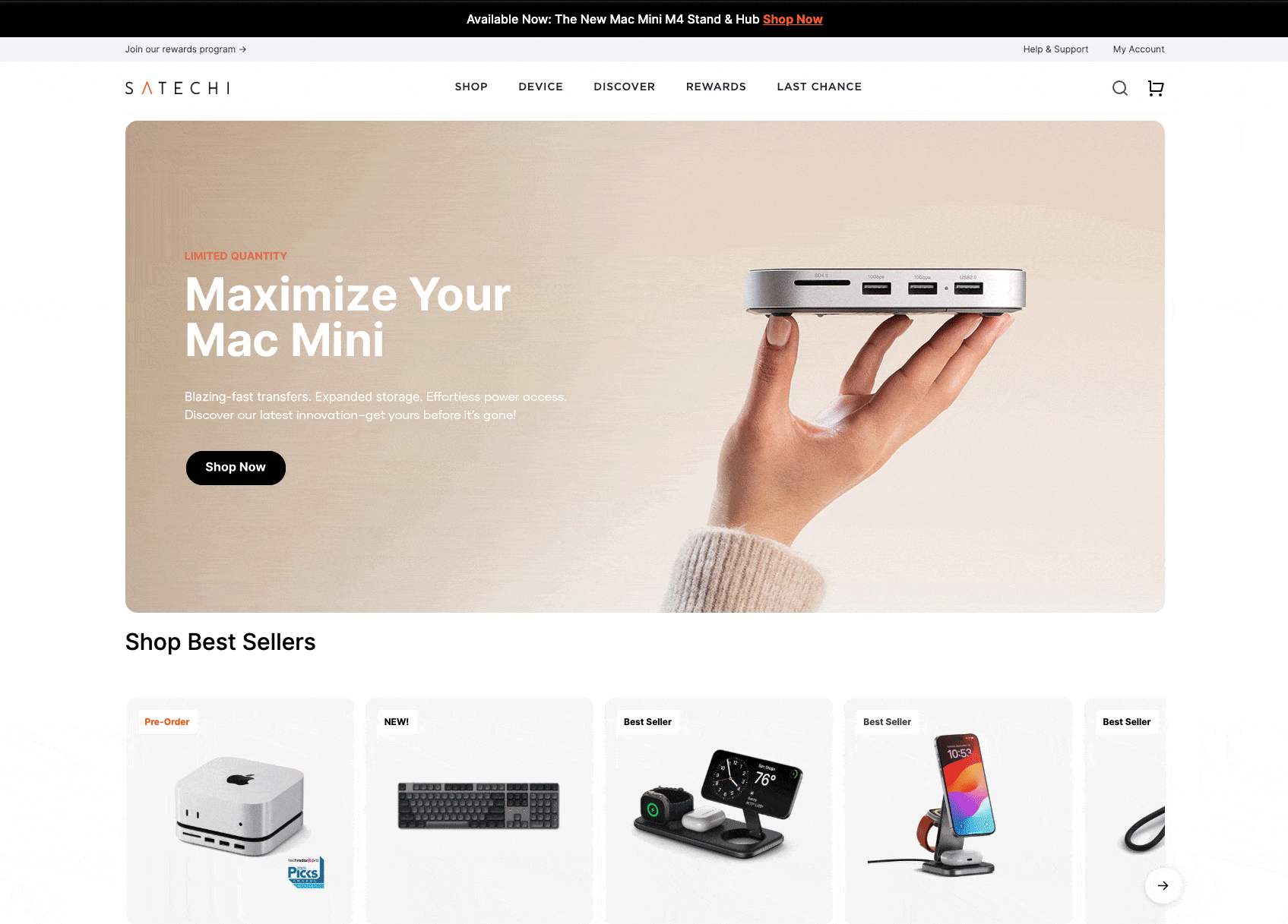 Desktop homepage banner